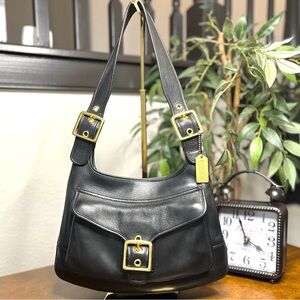 Vintage COACH Legacy Saddle Bag, Black No. 9340